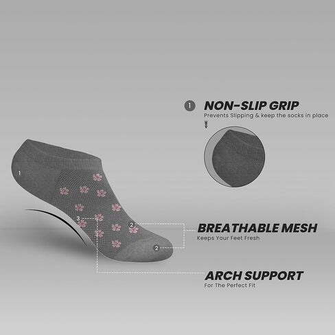 جوارب Laura Ashley النسائية ذات القطع المنخفض للغاية ببطانة ليزر | غير قابل للانزلاق وغير مرئي | مثالي للرياضة والارتداء اليومي in Kuwait