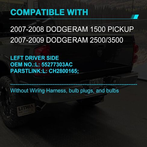 Tail Light fit for 2007 2008 2009 Dodge Ram 1500 2500 3500 Pickup rear light Assembly Driver Left Side CH2800165 55277303AC in Saudi Arabia