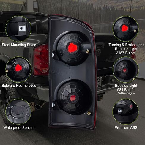 Tail Light fit for 2007 2008 2009 Dodge Ram 1500 2500 3500 Pickup rear light Assembly Driver Left Side CH2800165 55277303AC in Saudi Arabia