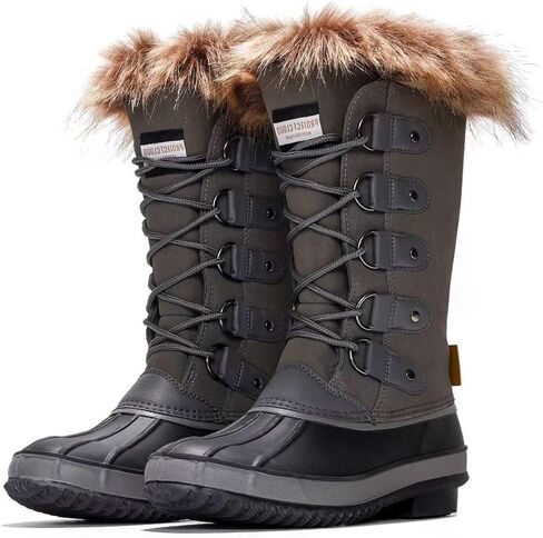Project Cloud Womens Snow Boots 100% Genuine Leather Memory Foam (Ventura) | 100% Genuine Leather; Memory Foam Insole; Fur Mid-Calf Design; Lightweight; Non-Slip Outdoor Winter Shoes for Women in Saudi Arabia