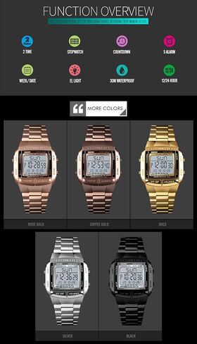 FANMIS Unisex Luxury Digital Watches Multifunctional Stopwatch Countdown Alarm Backlight Water Resistant Watch in Saudi Arabia