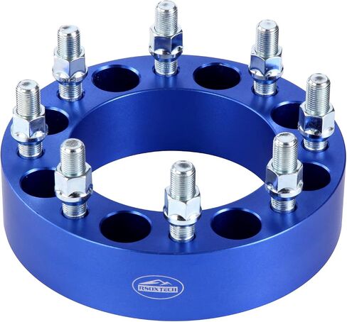 2 pcs 8x180 Forged Wheel Spacers | 1.5 inch Thickness 126.15mm hub |M14X1.5 Studs, Compatible with Chevy GMC 8 Lug Truck for 2011-2022 Silverado 2500 3500 HD | 2011-2022 Sierra 2500 3500 HD, Blue in Saudi Arabia
