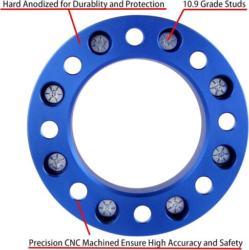 2 pcs 8x180 Forged Wheel Spacers | 1.5 inch Thickness 126.15mm hub |M14X1.5 Studs, Compatible with Chevy GMC 8 Lug Truck for 2011-2022 Silverado 2500 3500 HD | 2011-2022 Sierra 2500 3500 HD, Blue in Saudi Arabia