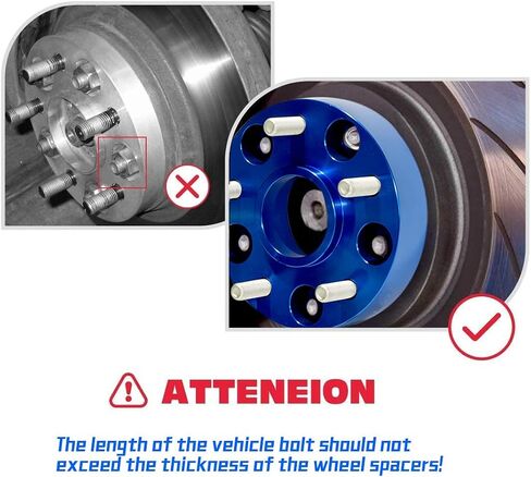 2 pcs 8x180 Forged Wheel Spacers | 1.5 inch Thickness 126.15mm hub |M14X1.5 Studs, Compatible with Chevy GMC 8 Lug Truck for 2011-2022 Silverado 2500 3500 HD | 2011-2022 Sierra 2500 3500 HD, Blue in Saudi Arabia