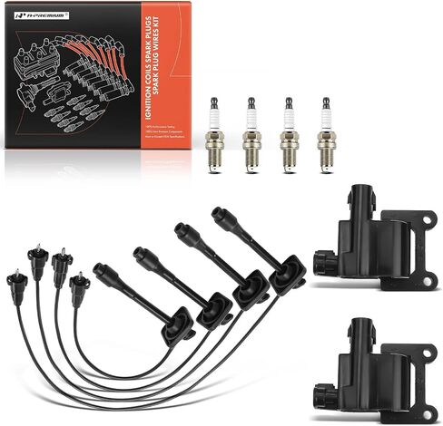 A-Premium 2 Ignition Coils with 4 Spark plug Wires and 4 Iridium Spark Plugs Compatible with Toyota Camry 1997-2001, RAV4 1998-2000, Solara 1999-2001 L4 2.0L 2.2L in Saudi Arabia