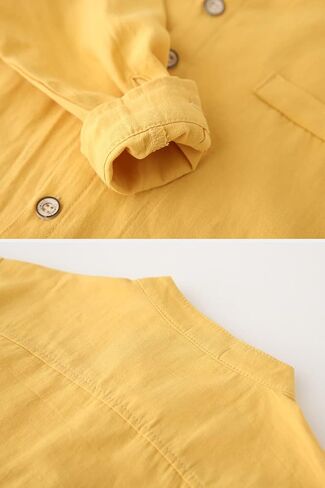 Toddler Boys Long Sleeve Cotton Button Down Shirt Solid Dress Shirts Tees Tops in Saudi Arabia