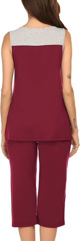 Ekouaer Capri Pajama Sets for Women 2 Piece Soft Cute Pjs Round Neck Sleeveless Lounge Set for Summer Sleepwear S-XXL in Saudi Arabia
