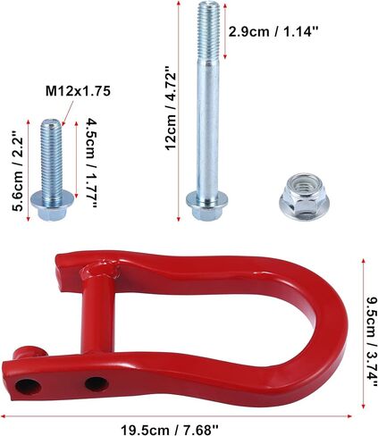 X AUTOHAUX Left Right Front Recovery Tow Hooks Kit 84192871 for Chevy for Chevrolet Silverado for GMC Sierra 1500 2007-2019 Red in Saudi Arabia