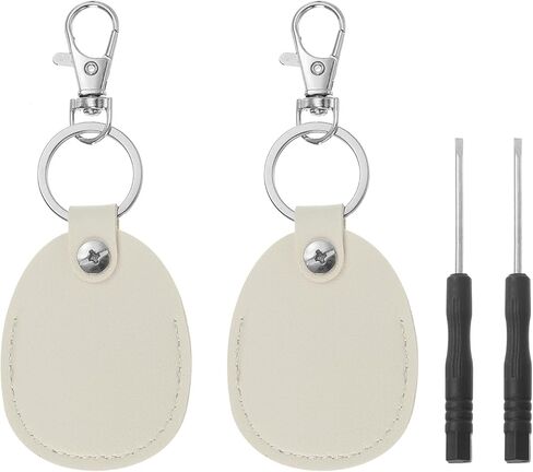 PATIKIL Leather Key Fob, Leather Key Fob with Key Rings Portable Air Tag Holder for ID Key Cards Air Tags in Kuwait