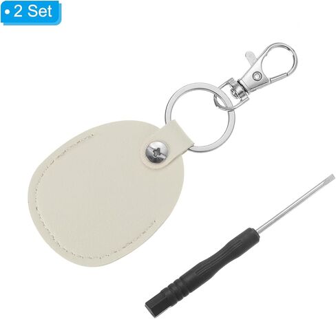 PATIKIL Leather Key Fob, Leather Key Fob with Key Rings Portable Air Tag Holder for ID Key Cards Air Tags in Kuwait