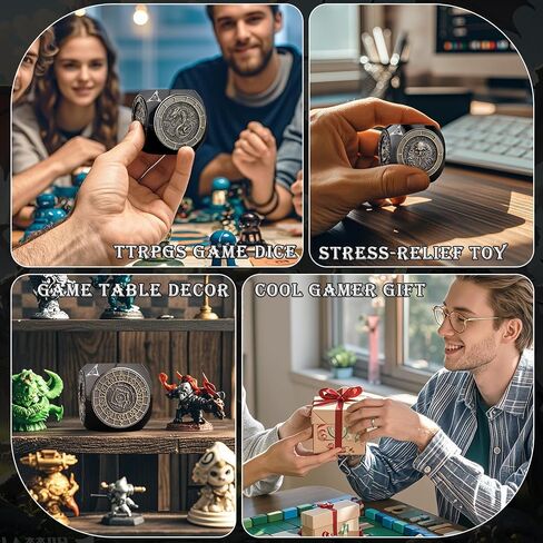 Haxtec Spinner DND Dice, 7-in-1 Metal D&D Cube Fidget Dice Set in Saudi Arabia