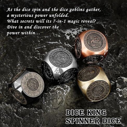 Haxtec Spinner DND Dice, 7-in-1 Metal D&D Cube Fidget Dice Set in Saudi Arabia