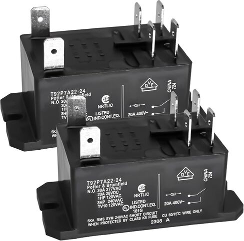 مرحل الطاقة T92P7A22-24، DPST-NO (2 نموذج A) - 24VAC، 30A مرحل للأغراض العامة in Saudi Arabia