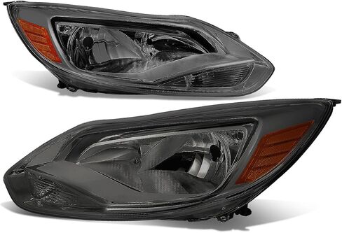 Auto Dynasty Pair of Black Housing Amber Corner Headlights Assembly Lamps Compatible with Ford Focus 3rd Gen 12-14 in Kuwait