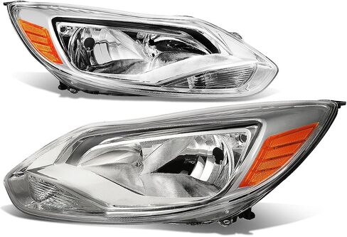 Auto Dynasty Pair of Black Housing Amber Corner Headlights Assembly Lamps Compatible with Ford Focus 3rd Gen 12-14 in Kuwait