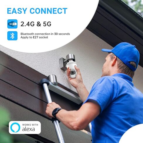 Light Bulb Security Cameras Wireless Outdoor, Lightbulb Security Camera Indoor Outside with 2.4G 5GHz WiFi, Motion Detection and Alarm, Two Way Talk, Human Detection, Night Vision Light Bulb Camera in Saudi Arabia