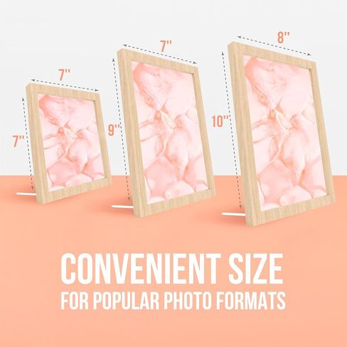 Floating Picture Frames-Floating Photo Frame 3 Pcs Glass Floating Frame Two Sided Picture Frame Large Floating Frame Square Floating Frame Picture Frames with UV Protection Floating Wood Gallery Frame in Saudi Arabia