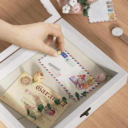 Alsonerbay Shadow Box Frame 11 x 14, Wood Shadow Box Display Case with Linen Back and Twist Shape Door, Pet Memorial Shadow Box for Memorabilia Picture Medals Bouquet (Black, 11x14) in Kuwait