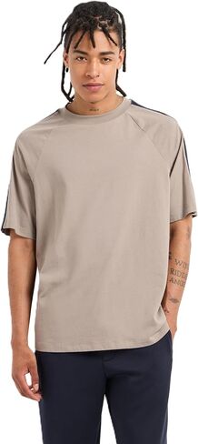 تي شيرت Emporio Armani الرجالي بشعار Axe Line ذو مقاس عادي من الجيرسيه الثقيل in Kuwait