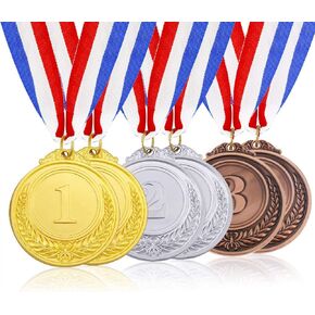 Caydo 6 Pieces Gold Silver Bronze Award Medals-1st 2nd 3rd Place Medals for Competitions, Party, 2.55 Inches