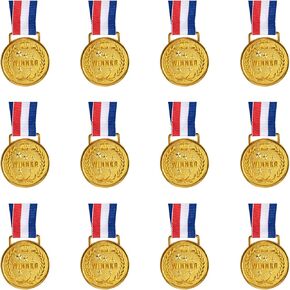 12 Pieces Gold Award Medals-Winner Medals Gold Prizes for Sports, Competitions, Party, Spelling Bees, Olympic Style, 2 Inches