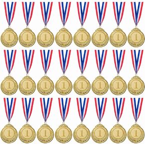 24 Pieces Gold Award Medals - Winner Medals Gold Prizes for Sports, Competitions, Party, Spelling Bees, Olympic Style, 2 Inches