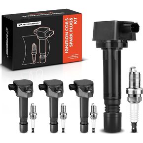 A-Premium Set of 4 Ignition Coil Pack and Iridium Spark Plugs Compatible with Honda Civic 2006-2011 L4 1.8L Replace# 30520RNAA01