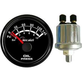52mm/2-1/16" 10-184 ohms Oil Pressure Gauge Fuel Pressure Gauge 0-10bar 0-145psi 7 Backlight Colors with Sender in Kuwait