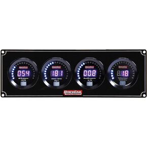 QuickCar Racing Products Gauge Panel Assembly, Digital, Oil Pressure/Water Temperature/Fuel Pressure/Tachometer, Black Face, Kit, 67-3042