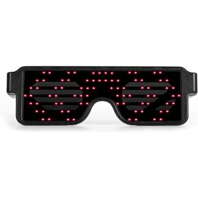 WHITE LED Flash Glasses 8 Adjustable Patterns Luminous Flashing Shades Eye Wear For Birthday Party Corporate Events Raves Music Festivals Nightclubs Concerts Weddings Dancing Group Fitness Great Gift