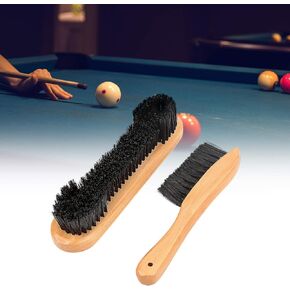 Billiard Pool Table Brush, Snooker Billiard Brush, Pool Table Cleaner, Valley Pool Table Parts, Pool Table Horse Hair Brushes with Rail Brush Wooden Handle, Pool Table Accessories, 2pcs