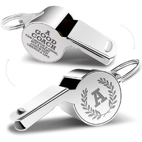Letters Coach Gifts, Whistle for Coaches, Whistle Emergency, Thank You Coach Gifts, Coaches Whistle with Lanyard Cheer Coach Gift for Men Women Teachers Referees School Sports Coach Outdoor, Letter D