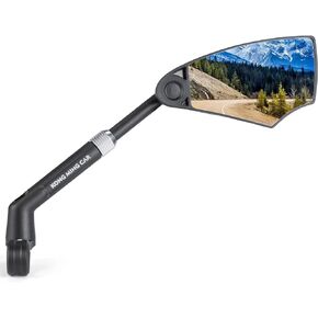 Handlebar Bike Mirror HD Anti-Glare Lens Scratch Resistant Glass Mirror Adjustable Safe Handlebar Rear View Mirrors For 21-24mm Handlebar (Right)