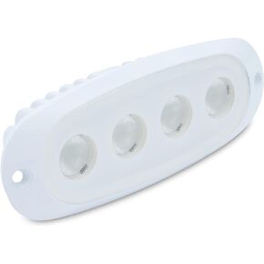 T-H Marine LED Boat Spreader Light - High-Intensity Flood Lights Featuring Oval Recessed Mount for Boat Deck or T-Top - Powder Coated Aluminum Housing - White
