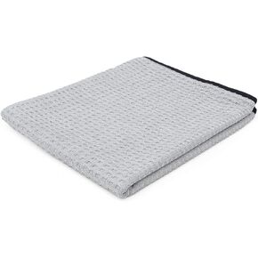 The Rag Company - The Big One - Waffle-Weave Microfiber Drying Towel; Super Absorbent for Car Washes, Detailing, and More; Buttersoft Suede Edges; Scratch-Free, 450GSM, 25in x 40in, Grey
