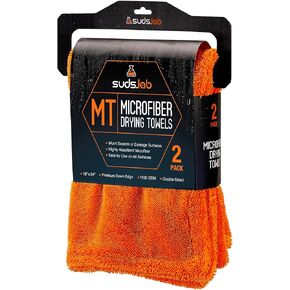 Suds Lab Large Microfiber Drying Towel (24 in x 35 in) Car Exterior Cleaning and Detailing Cloth, Safe On Plastic Trim, Glass, Carbon Fiber, Paint