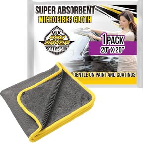 MJJC Pro Dryer Plush Silk Microfiber Drying Towel (20" x 20" (2-Pack)) Cars,Trucks, SUVs, RVs, Home