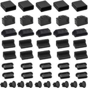 USB Port Cover Silicone USB Port Protection Caps Dust Plug for USB C, 3.5mm Headphone, USB A, HDMI, RJ45 Ethernet Port Total 45 pcs 6 Types