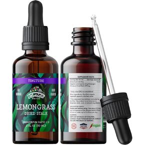 Lemongrass Tincture, Organic Lemongrass Extract (Cymbopogon Citratus) Herbal Supplement, Non-GMO in Cold-Pressed Organic Vegetable Glycerin, 700 mg, 2 oz (60 ml)