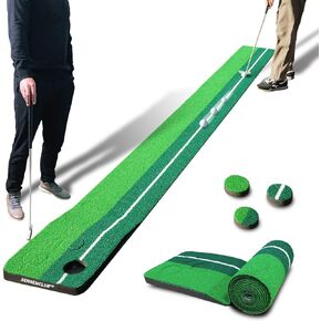 SENSECLUB Golf Pong Putting Game, Indoor Putting Green Golf Putting Game Set, Backyard Golf Games - Includes Putting Mat with Putter and Ball-Collect System