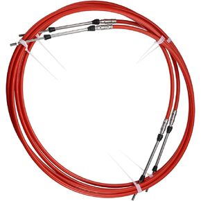 2pcs 10ft 3 Meter 118 Inch Marine Throttle Cable Type 3300 / 33C Throttle Shift Remote Control Box Cable for Yamaha Outboard Engine Boat Motor Steering System Red
