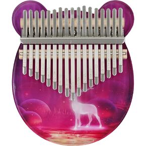 Kalimba 17 Key Acrylic Thumb Piano Cute Festival Gift for Children and Adults Beginner's Finger Piano Portable Waterproof Box Protection for Your Hammer and Research Instructions