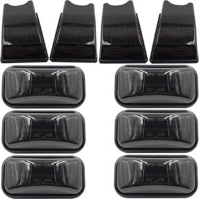 10pcs OEM Hummer Cab Roof Lamps Housing For 2003 2004 2005 2006 2007 2008 2009 Hummer H2 and 2005-2009 Hummer H2 SUT Top Clearance Marker Smoked Lens OEM Front Rear Cab Roof Bulbs Shell