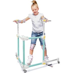 GanFindX Folding Skater Aid for Kids Roller Skating, Aluminum Roller Skate Trainer for Children Toddler Adjustable Height Training Walker