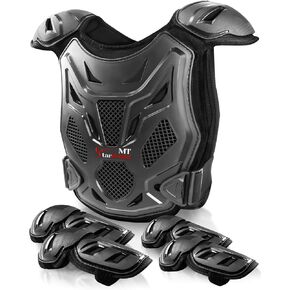 StarknightMT Kids Dirt Bike Gear-Upgraded Thicken Shell Youth Motorcycle Riding Professional Protective Gear Chest Protector Armor Suit for Motocross Cycling Off-Road Motorcycle Dirt Bike Kid, Blue