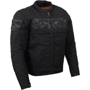 Milwaukee Leather mens Mpm1730 Black Textile Motorcycle Jacket for Men