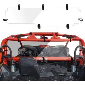Kemimoto X3 Rear Back Windshield Compatible with Can Am Maverick X3/ X3 Max 2017-2024 PC Heavy Duty Hard Full Clear X3 Back UTV Window Scratch Resistant