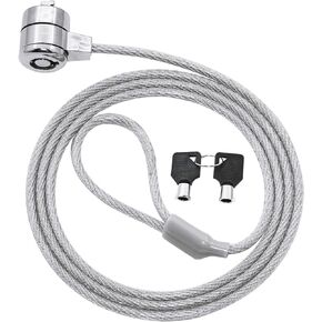 YACSEJAO Notebook Lock and Security Cable Laptop Cable Lock Hardware Security Cable Lock Anti Theft for All Devices with 3x7mm Keyholes are Supported(1.2M/3.9FT)