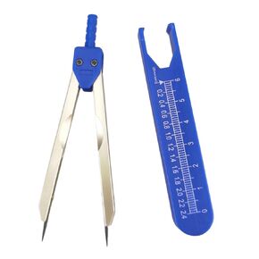 Airgoesin EKG ECG Calipers Nursing or Doctor Caliper Divider for Measuring Drafting Electrocardiographs with Ruler (Blue)
