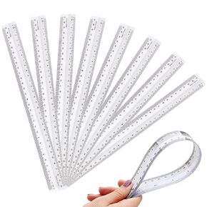 36 Pack Clear Flexible Ruler 12 Inch Plastic Ruler Shatter Resistant Straight Ruler Bendable Flexible Clear Ruler with Inches and Centimeters for Student Teacher School Office and Home Use